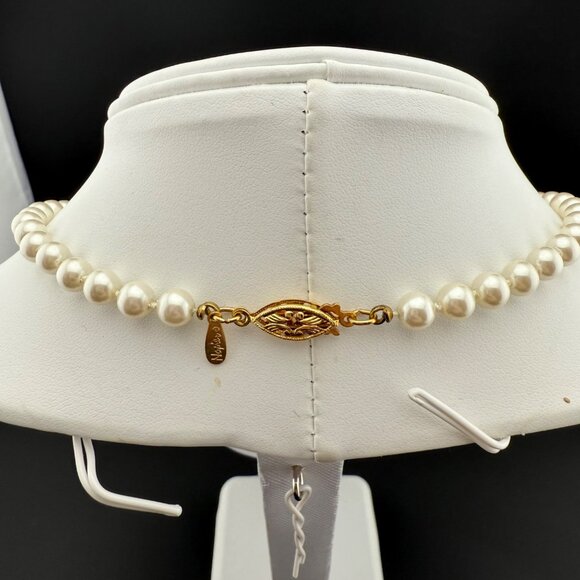 Napier Faux Pearl Necklace With Gold-Tone Clasp Elegant Classic Style Jewelry - Picture 5 of 6